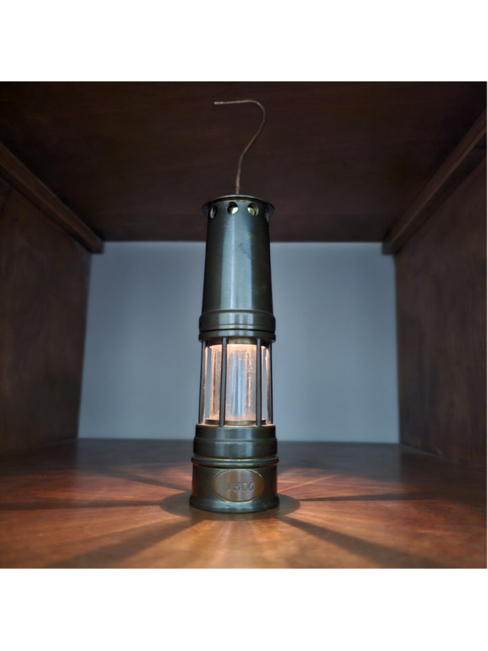 Vintage Miniature Brass Miner’s Novelty Lamp Lantern Battery Operated Working